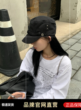 韩国明星鸭舌报童帽子平顶贝雷帽