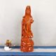 Ébano tallado en madera maciza Guanyin Bodhisattva estatua de Buda sala de estar hogar adoración Q adornos estación Long Guanyin Bodhisattva