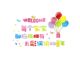 Internet celebrity children's clothing and shoes store decorations mother and baby room wall stickers layout creative bar glass window background paper painting