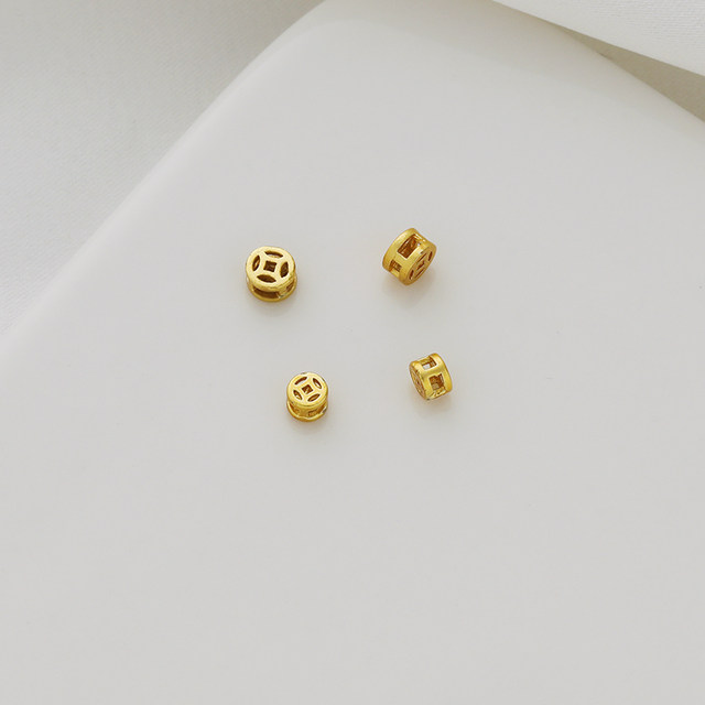 Sand gold bag gold color protection 4mm hollow copper coin separation beads