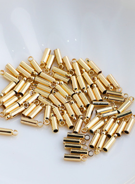14k包金保色皮绳连接扣手工diy