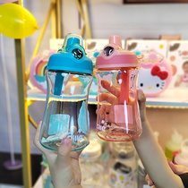 Hile Tritan Childrens Small Water Cups Home Plastic Portable Womens Anti-Fall Creative Cups Kindergarten Elementary School Students