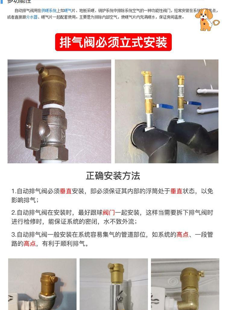 暖气排气阀6分家用角式q全自动减压阀4分dn15单向防水阀门水管d。 - 图1