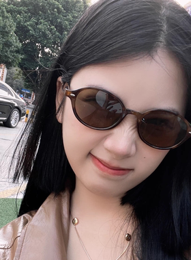 素颜复古椭圆小框墨镜女网红旅行拍照装饰ins同款遮阳太阳镜潮