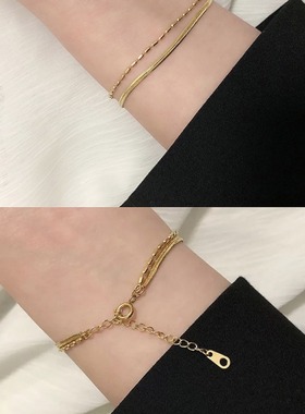 适用小众白猫眼石手链 森系简约月光石手链女ins设计感手饰a2103