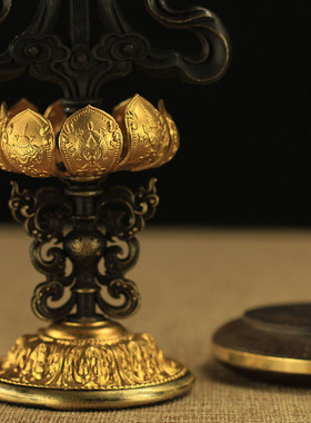 适用8寸铜八吉祥摆件 藏传用品密宗供佛古典吉祥八宝八吉祥a0170