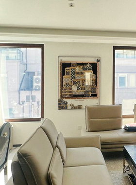 意式极简《包治一切》亚克力丝巾装饰画高级感立体客厅沙发挂画