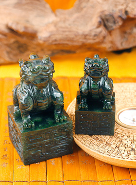 碧玉貔貅摆件天然碧玉办公室摆件