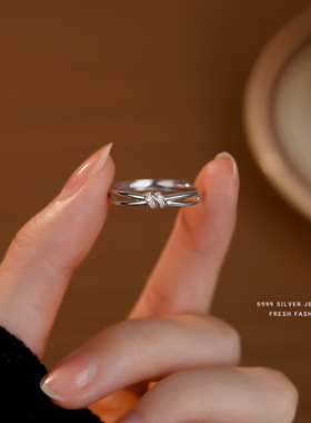 足银同心结情侣戒指可异地发货