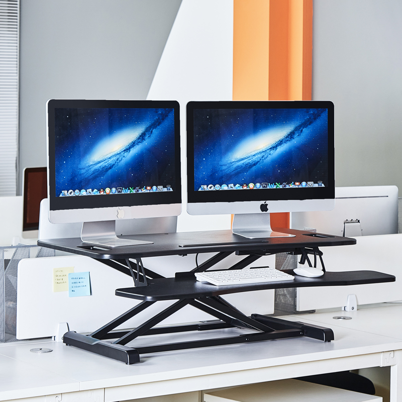 站立式升降工作台折叠电脑桌家用办公桌台式显示器升降支架增高架 - 图2