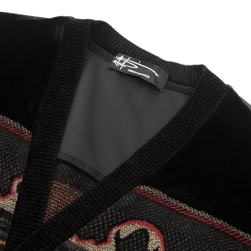 ANDREW MACKENZIE意大利男装秋冬新款V领花纹针织551062133602 - 图1