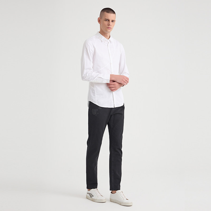 ANDREW MACKENZIE意大利男装拼接简约百搭长袖衬衫551242211401 - 图1