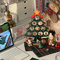 Mini Christmas Tree Small Desktop Swing Piece Adornment Diy Hanging Ornament Hollowed-out Solid Little Man Christmas Presents