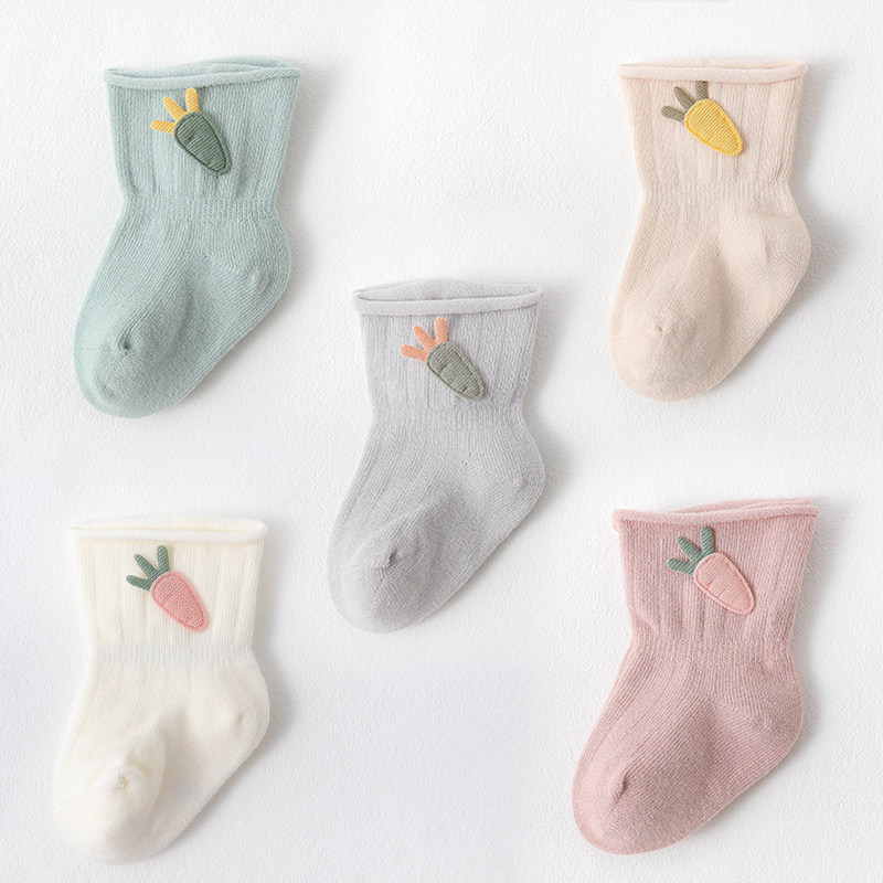 婴儿袜子春秋棉袜新生儿松口初生胖宝宝袜子无骨秋冬不勒腿纯白色,淘宝优惠券,粉丝福利购,淘宝优惠卷