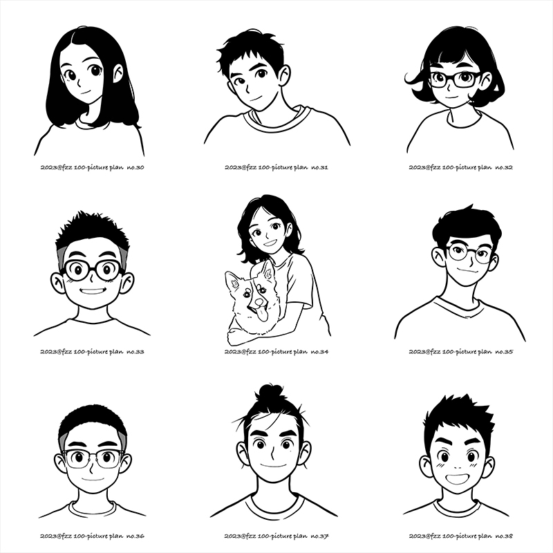 Q版手绘头像画卡通真人照片动漫人像简笔画头像定制情侣画约稿 - 图1