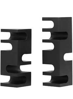 简约现代黑白色创意树脂抽象火苗形摆件客厅玄关样板间桌面装饰品