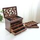 Wooden jewelry box boutique multi-layer mirror necklace jewelry