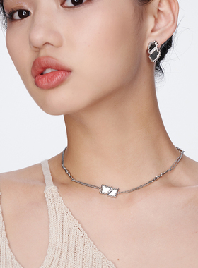 DINNDINNDESIGN镜面拼接项链