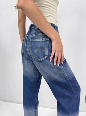 美式街头宽松女式牛仔长裤