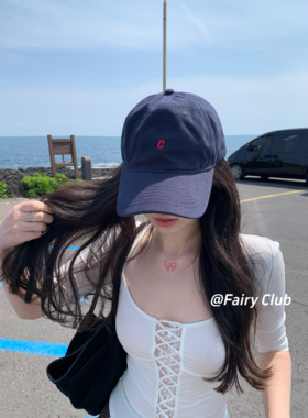 韩版复古休闲小字母刺绣软顶棒球帽男女春夏棉百搭防晒鸭舌帽帽子