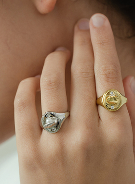 VEKE「精灵岛」珍珠戒指高级感手饰戒指环活口戒指