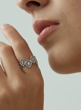 VEKE「春日蕾丝」戒指小众设计镂空戒指环SR15935A