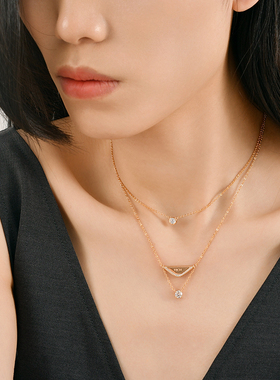 VEKE「未尽之语」项链小众设计简约轻奢百搭精致锁骨链叠戴搭配