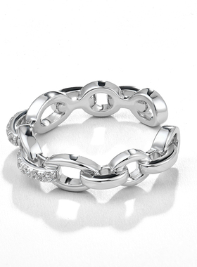 VEKE原创链条设计5A级锆石戒指