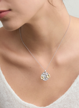 VEKE「蚀刻梦」复古款精致项链优雅古典百搭款花朵项链NC17449B