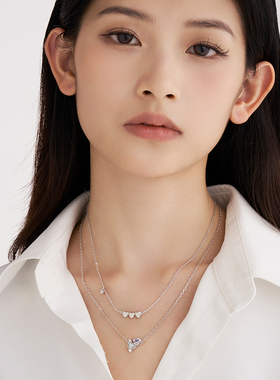 veke锆石澳宝锁骨链项链