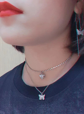 brandymelville项链水钻爱心吊坠