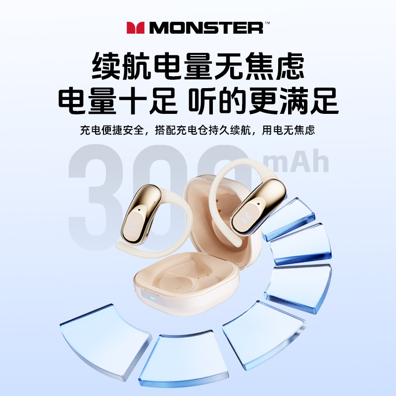魔声MQO36蓝牙耳机实时翻译挂耳式2025新款不入耳开放式运动降噪