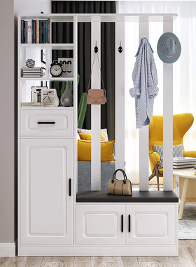 极速玄关柜鞋柜一l体简约现代屏风柜门厅挂衣架客厅隔断柜进门玄