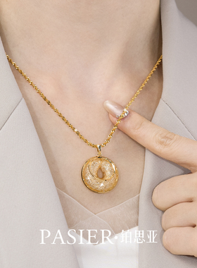 铂思亚琳琅项链女国风平安扣锁骨链2025新款爆款简约时尚颈链配饰