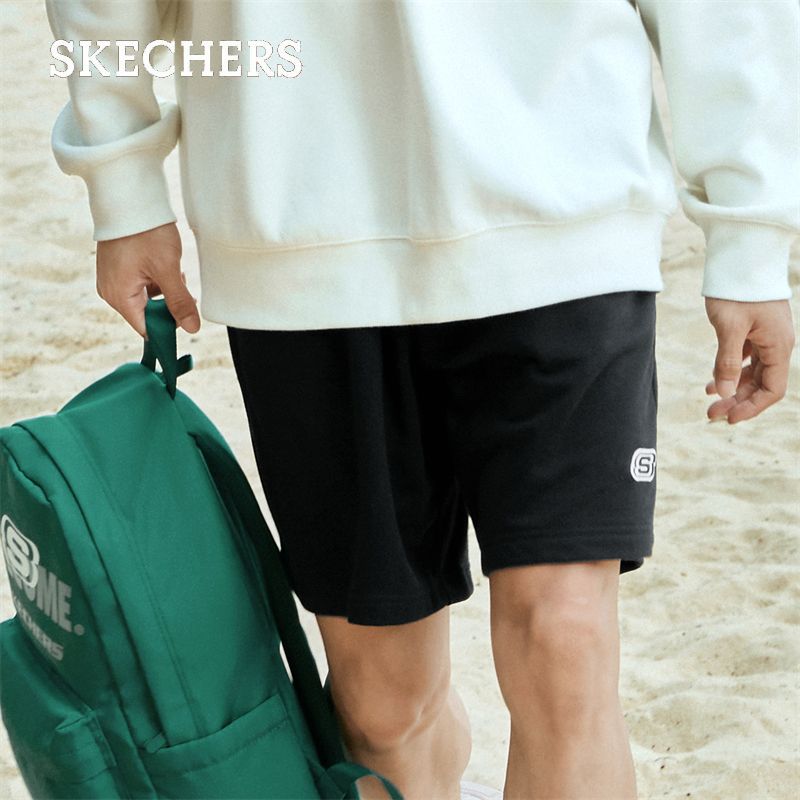 Skechers斯凯奇短裤男运动裤2024春季针织宽松舒适简约户外跑步裤