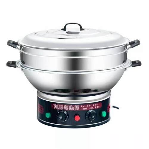 商用大容量电热锅大火力功率食堂工地炒菜锅多功能蒸煮一体式家用 - 图3