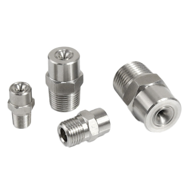 Stainless steel wide-angle solid cone cleaning atomization nozzle