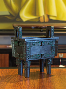 司母戊鼎摆件仿古青铜器办公桌