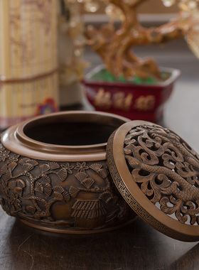 紫铜仿古手工熏香炉佛具用品紫铜