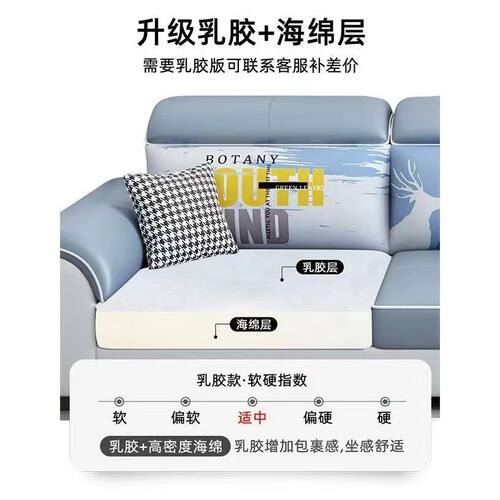 现代简约科技布沙发客厅欧式家用中小户型三四人位免洗沙发出租房 - 图1