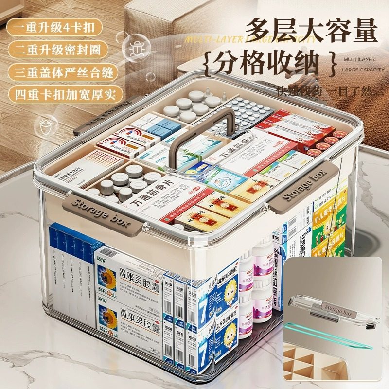 大药箱收纳盒宝宝密封手提外出医疗箱超大医用特大桌面常备收纳药,淘宝优惠券,粉丝福利购,淘宝优惠卷