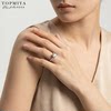 TopMiya cultured diamond 18K micro-set twisted arm diamond ring