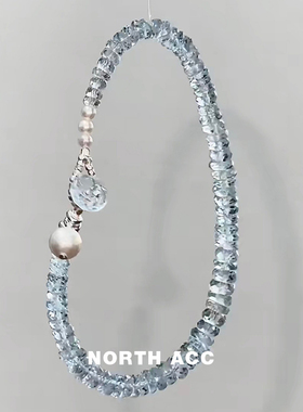 NORTHACC简约海蓝色碎冰冰手链清透设计感轻奢高级感手链手饰