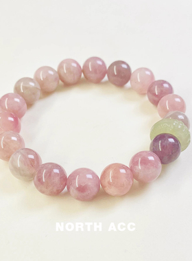 NORTHACC新中式复古紫马粉水晶手链女手串和田玉转运粉水晶手链