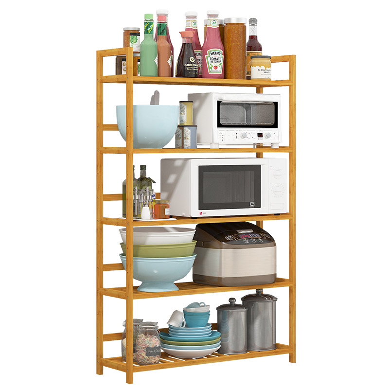 楠竹厨房置物架简易调味料架多层油盐酱醋收纳储物架省空间免打孔