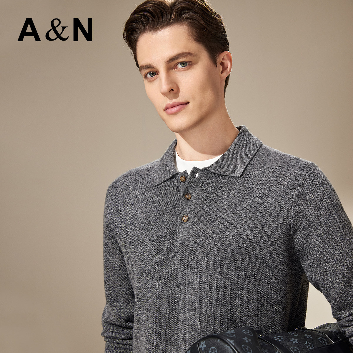 【老钱风&重磅加厚】秋冬季羊毛花纱针织衫男舒适保暖毛衣打底衫,淘宝优惠券,粉丝福利购,淘宝优惠卷