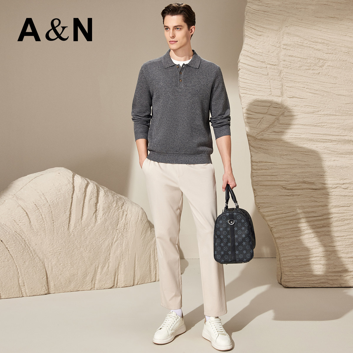 【老钱风&重磅加厚】秋冬季羊毛花纱针织衫男舒适保暖毛衣打底衫,淘宝优惠券,粉丝福利购,淘宝优惠卷