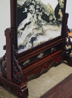 艺静空间大红酸枝古典书房插屏