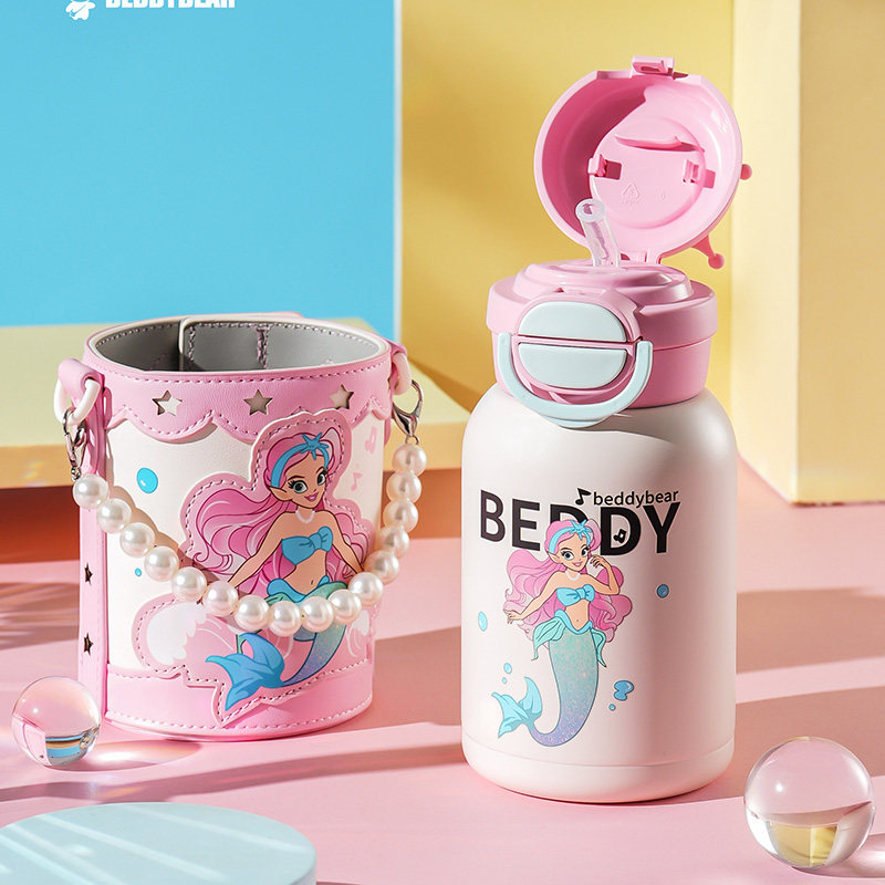 杯具熊美人鱼儿童保温杯双饮口可吸可直饮男女宝宝高颜值水杯水壶,淘宝优惠券,粉丝福利购,淘宝优惠卷