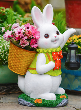 花园庭院装饰摆件卡通小兔子花盆